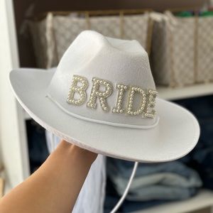Bride cowgirl hat white